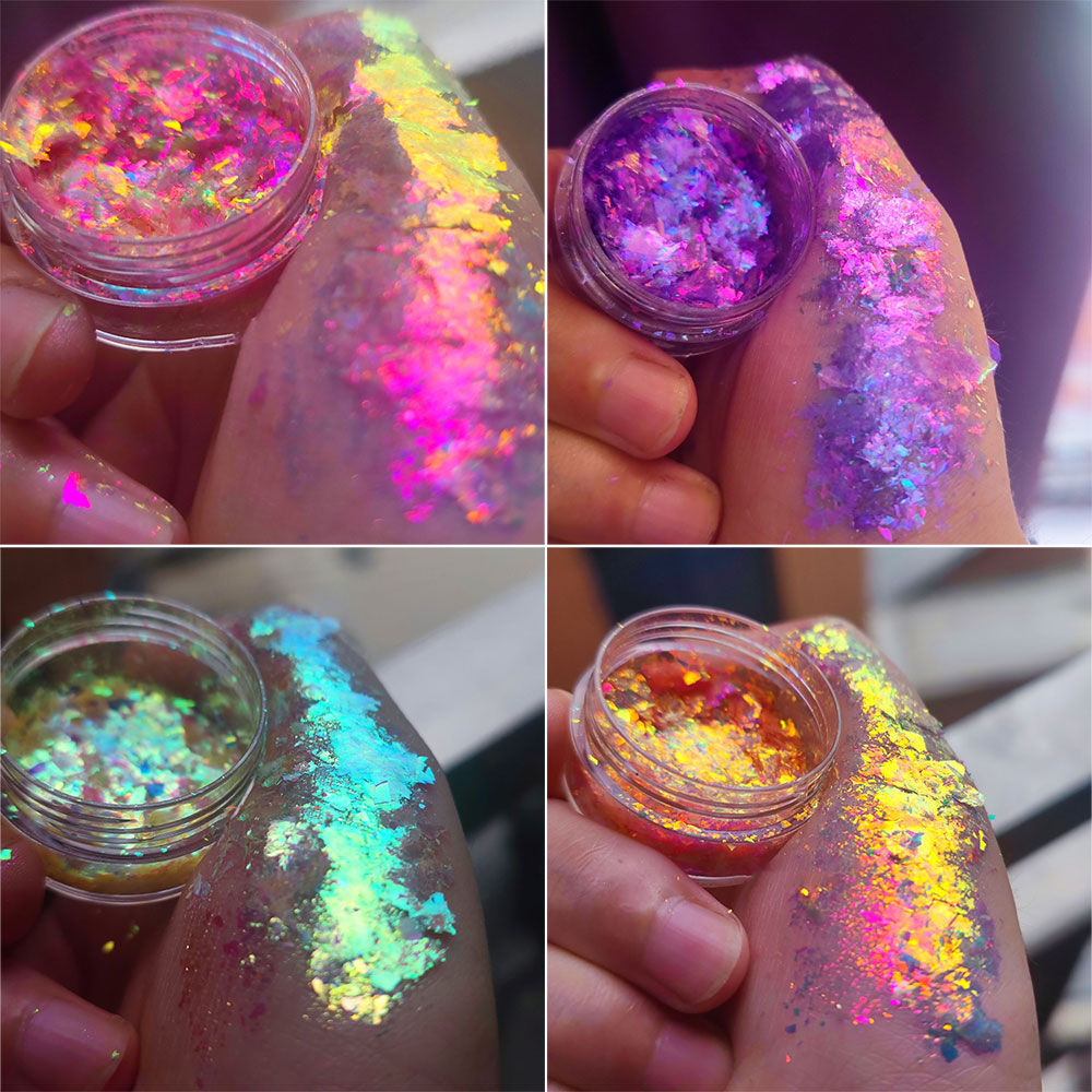 Eyeshadow Glitter Pigment - Sparkly Chameleon Nail Opal Flakes Magic