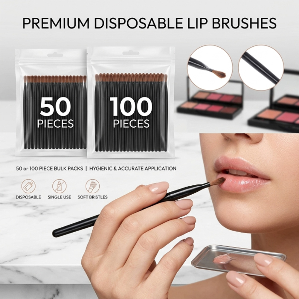 Beauty Makeup Brands - 50/100pcs Disposable Lip Brush Set Lipstick