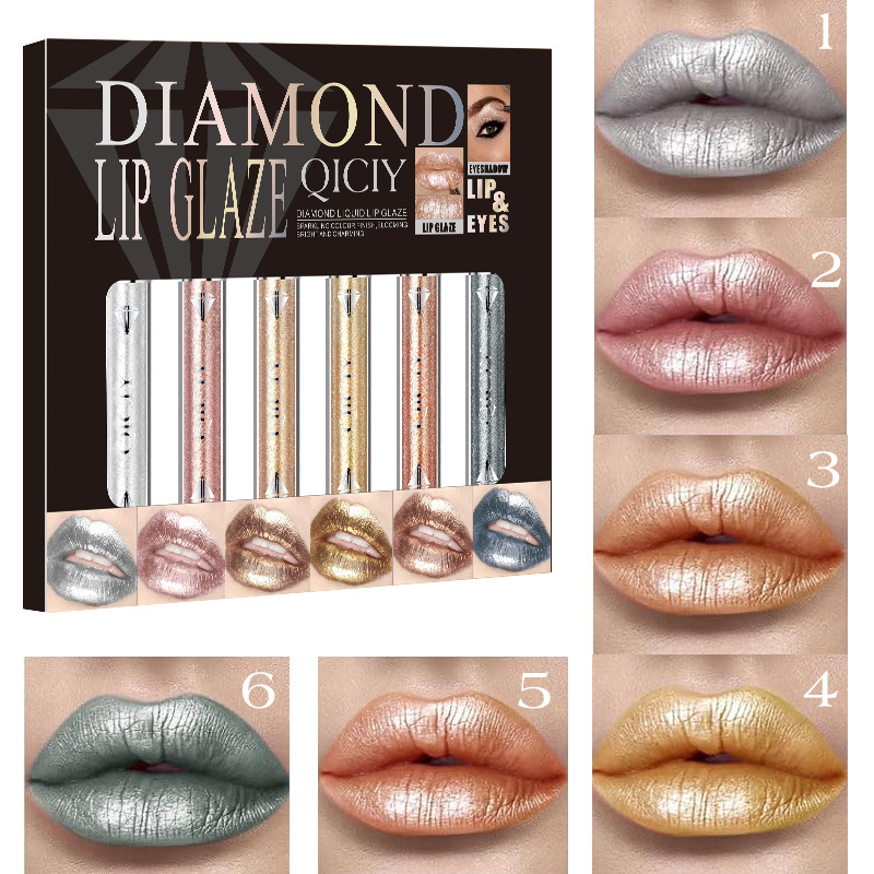 6-Color Shimmer Lip Gloss Mult - Eyeshadow Glitter Pigment ulasan dan harga