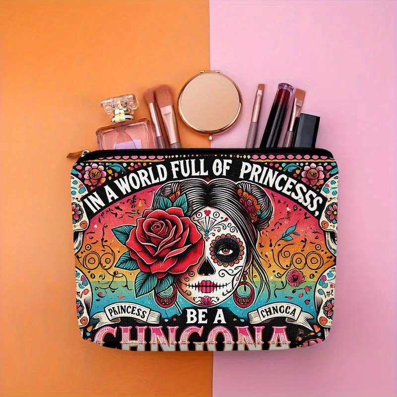 A Flower and skull cosmetic ba - Beauty Makeup Women ulasan dan harga