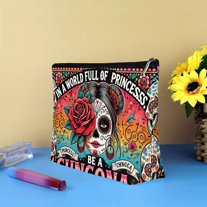 A Flower and skull cosmetic ba - Beauty Makeup Women ulasan dan harga