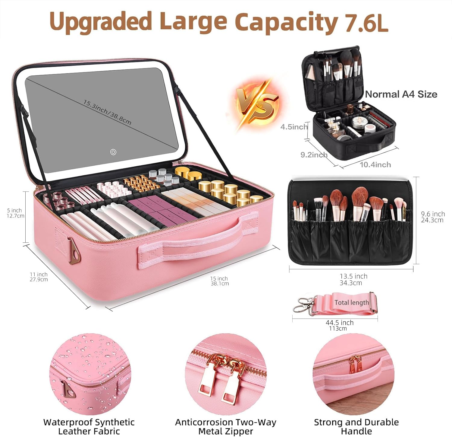 Large Capacity Makeup Bag 15'' - Beauty Makeup Women ulasan dan harga
